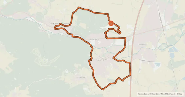 Kartenübersicht der Radroute Pfarrkogel-Strecke