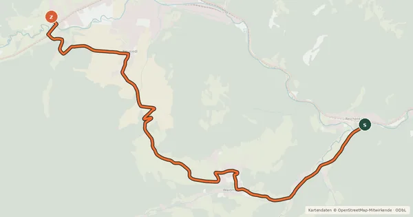 Kartenübersicht der Radroute Piestingtal Panorama Radroute