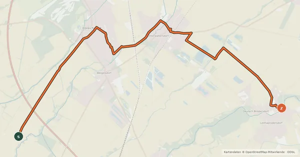 Kartenübersicht der Radroute Pilgerweg