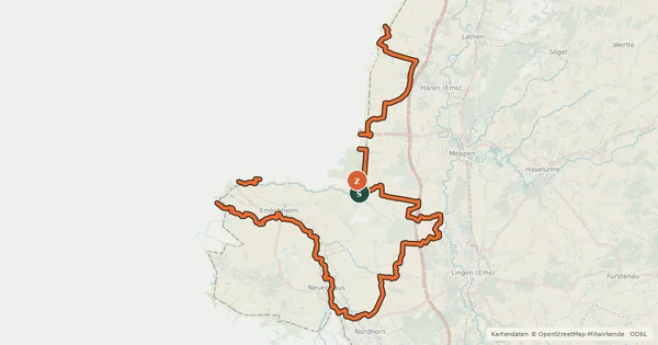 Kartenübersicht der Radroute Pionierroute
