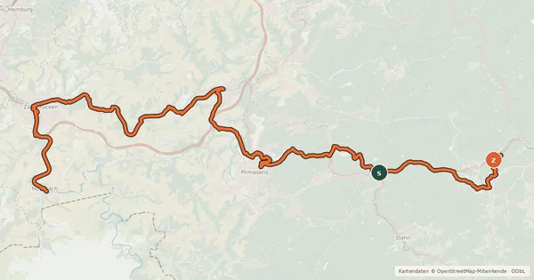 Kartenübersicht der Radroute Pirminius Radweg
