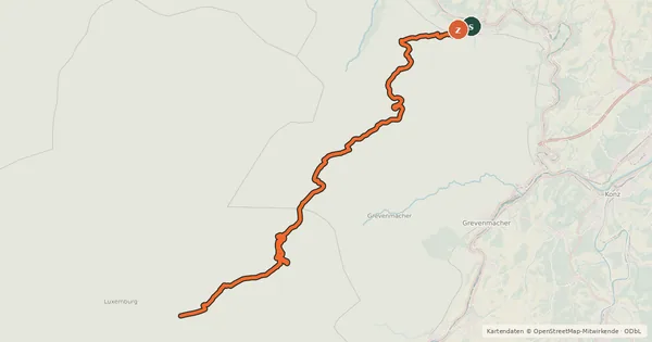 Kartenübersicht der Radroute Piste cyclable d'Echternach (PC 2)