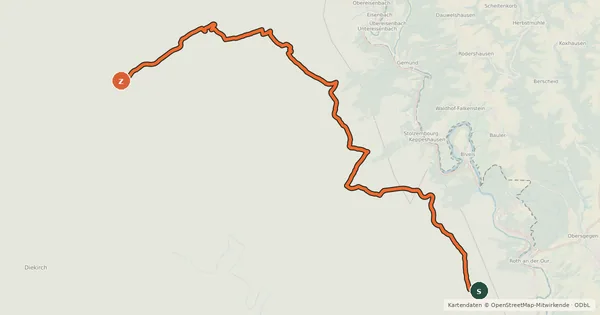Kartenübersicht der Radroute Piste cyclable des Ardennes