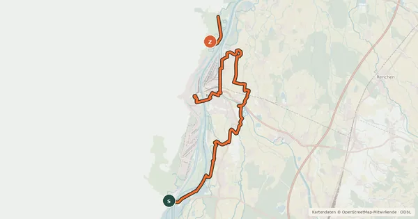 Kartenübersicht der Radroute Piste des Forts
