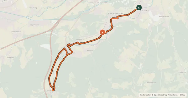 Kartenübersicht der Radroute Pittentaler Familienradweg