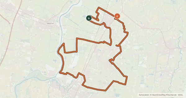 Kartenübersicht der Radroute Planetenroute (Westoverledingen)