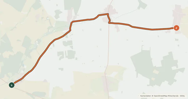Kartenübersicht der Radroute Plattenburg (58) - Groß Pankow (62)