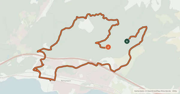 Kartenübersicht der Radroute Pörtschach - Bannwaldtour