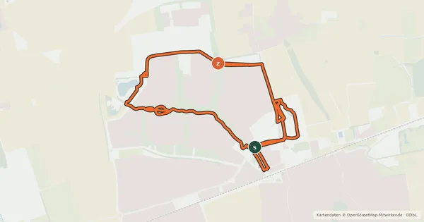 Kartenübersicht der Radroute Poinger Runde - Wohnen, Grün, Wasser (BUGA 2005-Themen Radweg)