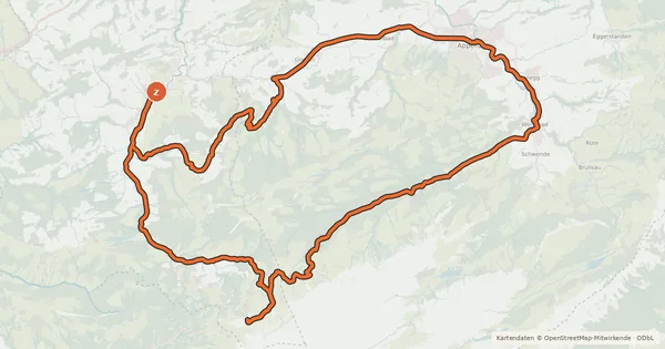 Kartenübersicht der Radroute Potersalp-Route
