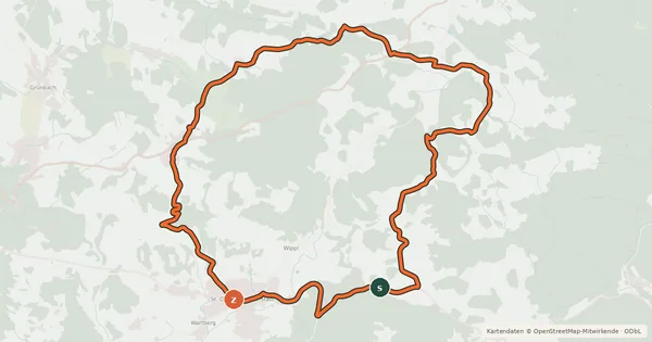 Kartenübersicht der Radroute Powerrunde