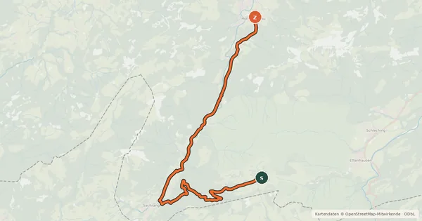 Kartenübersicht der Radroute Priener-Hütte Runde