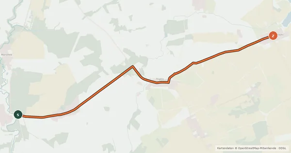 Kartenübersicht der Radroute Putlitz-Berge (78) - Meyenburg (97)