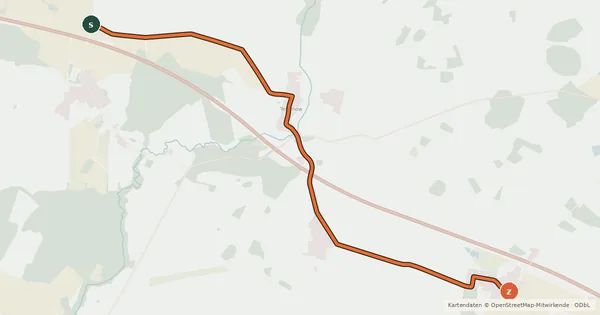 Kartenübersicht der Radroute Putlitz-Berge (79) - Putlitz-Berge (92)