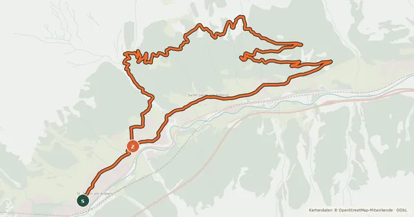 Kartenübersicht der Radroute Putzenalm