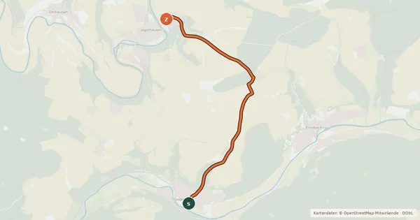 Kartenübersicht der Radroute Q2 Sindringen - Jagsthausen