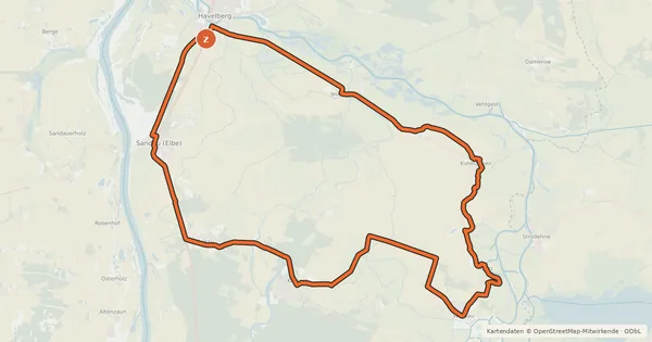 Kartenübersicht der Radroute Quappenwinkelroute