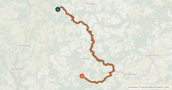 Kartenübersicht der Radroute R 1 - Der Lautertalradweg