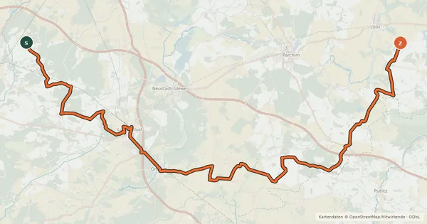 Kartenübersicht der Radroute R 14