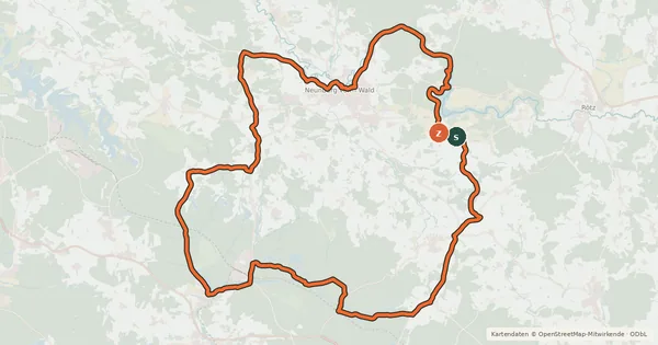 Kartenübersicht der Radroute "R 5" Pfalzgraf-Johann-Radweg