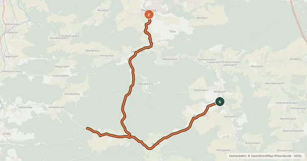 Kartenübersicht der Radroute R1