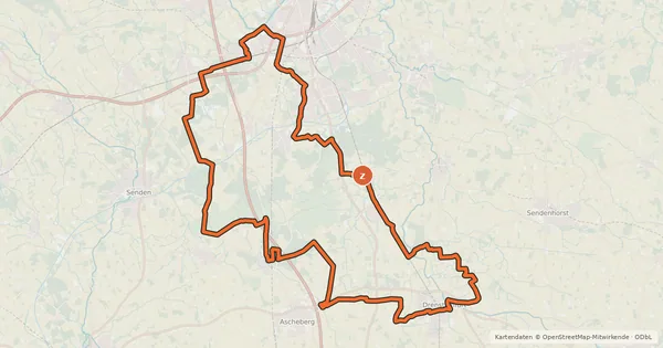 Kartenübersicht der Radroute R1 RTF