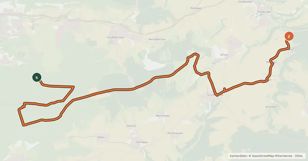 Kartenübersicht der Radroute R12