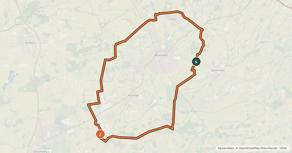 Kartenübersicht der Radroute R14