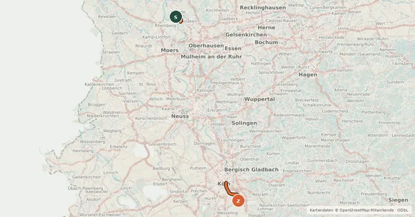 Kartenübersicht der Radroute R19 [NRW]