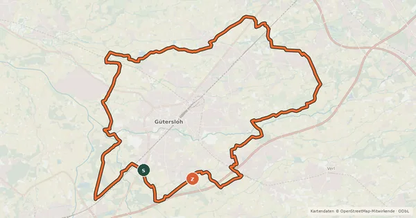 Kartenübersicht der Radroute R20