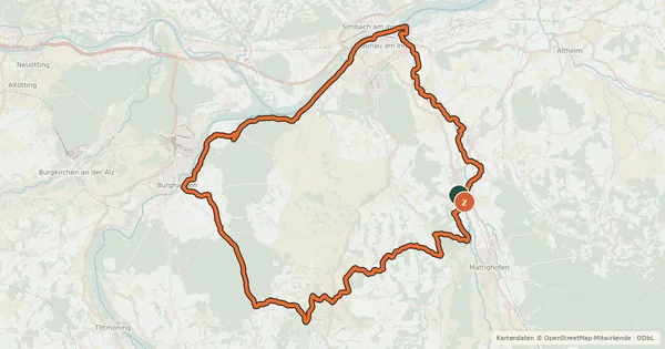 Kartenübersicht der Radroute R200, 3 Städte Tour