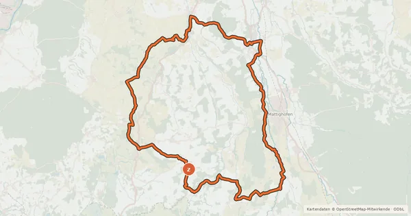 Kartenübersicht der Radroute R201, Genussradtour Variante Mattighofen