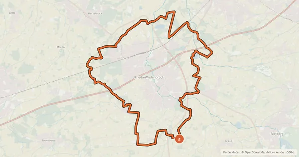 Kartenübersicht der Radroute R22