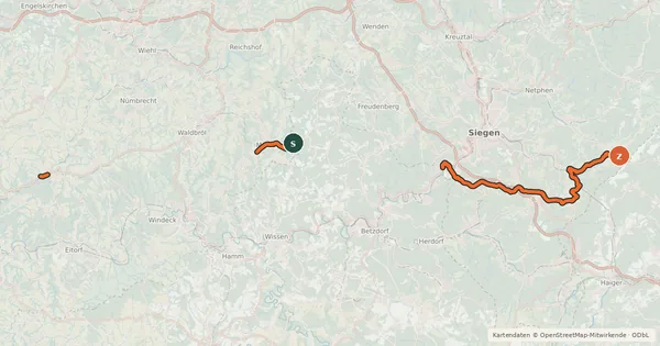 Kartenübersicht der Radroute R22 [NRW]