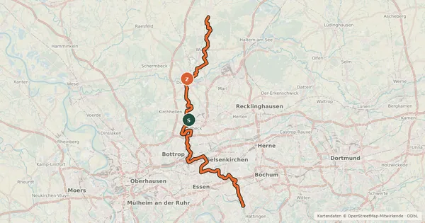 Kartenübersicht der Radroute R25 [NRW]