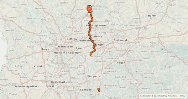 Kartenübersicht der Radroute R27 [NRW]