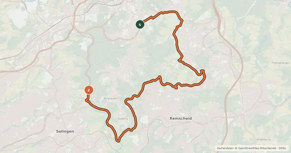 Kartenübersicht der Radroute R4a [Wuppertal]