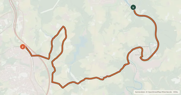 Kartenübersicht der Radroute R5a [Wuppertal]