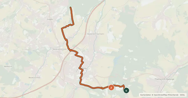 Kartenübersicht der Radroute R6 STL Eisenweg