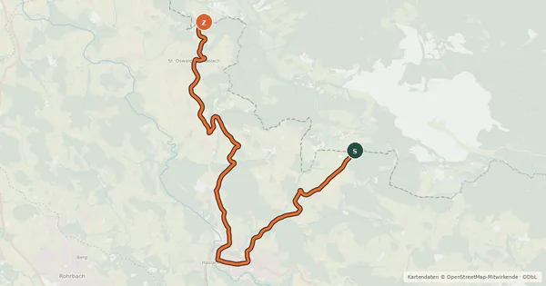 Kartenübersicht der Radroute R805, Wittinghausen Radroute