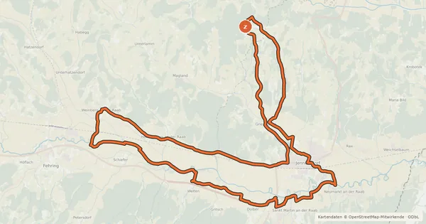 Kartenübersicht der Radroute Raabtaltour FF17