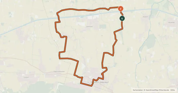 Kartenübersicht der Radroute Rad-Rundwanderweg R 10
