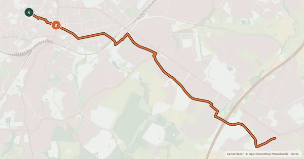 Kartenübersicht der Radroute Rad-Vorrang-Route Brand