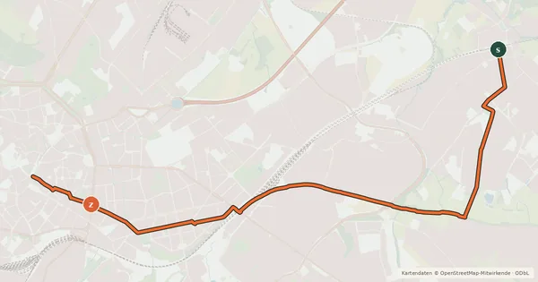 Kartenübersicht der Radroute Rad-Vorrang-Route Eilendorf