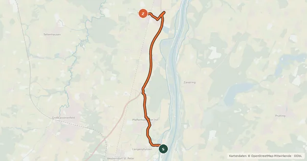 Kartenübersicht der Radroute Radeln rund um Rosenheim