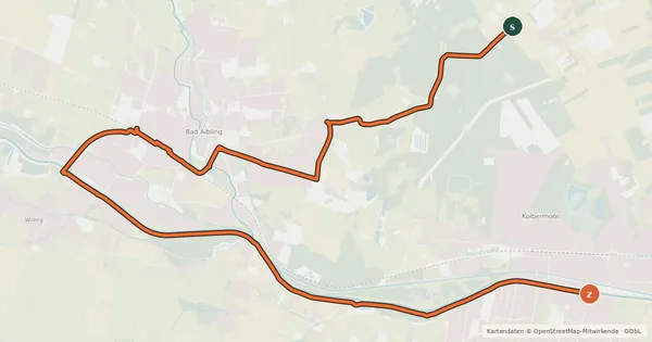 Kartenübersicht der Radroute Radeln rund um Rosenheim (Bad Aibling)