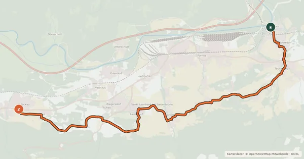 Kartenübersicht der Radroute Radendorfer Radweg