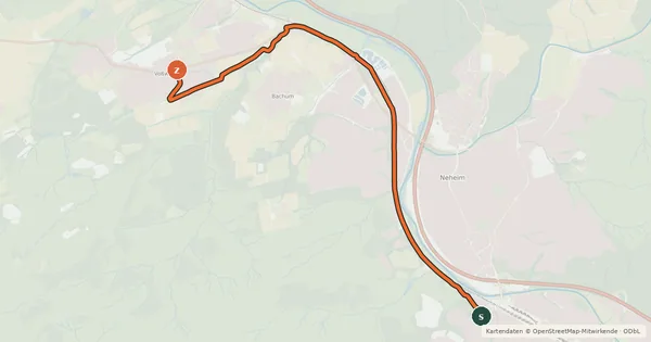 Kartenübersicht der Radroute RadeXpressweg Arnsberg