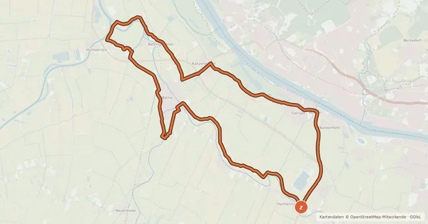 Kartenübersicht der Radroute Radfahren zwischen Deich und Moor (Berne)