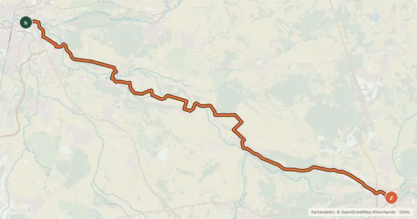 Kartenübersicht der Radroute Radfernweg Celle-Gifhorn